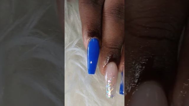 Blue Acrylic Nails 💙🔵 Glitter Ombre Acrylic Nails смотреть онлайн