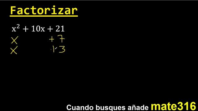 Factorizar x^2+10x+21 , factores primos , metodo de aspa simple y comprobacion смотреть онлайн