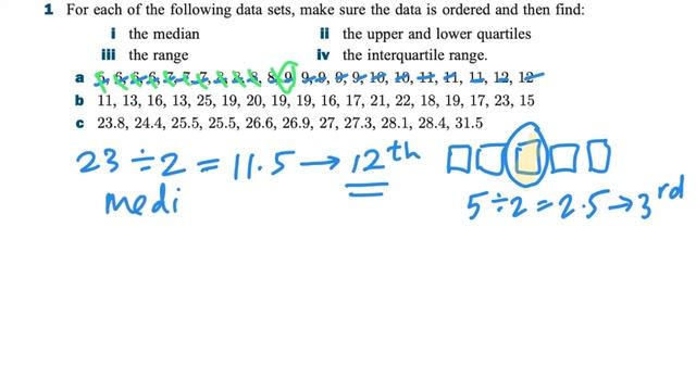 Finding median, upper quartile and lower quartile from ungrouped data. смотреть онлайн