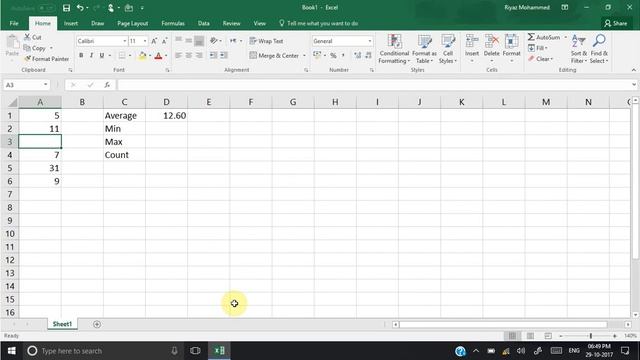 Excel | Understanding Average, Min, Max and Count Functions смотреть онлайн