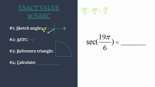 Exact Value of sec(19pi/6) - Unit Circle Survival Guide смотреть онлайн
