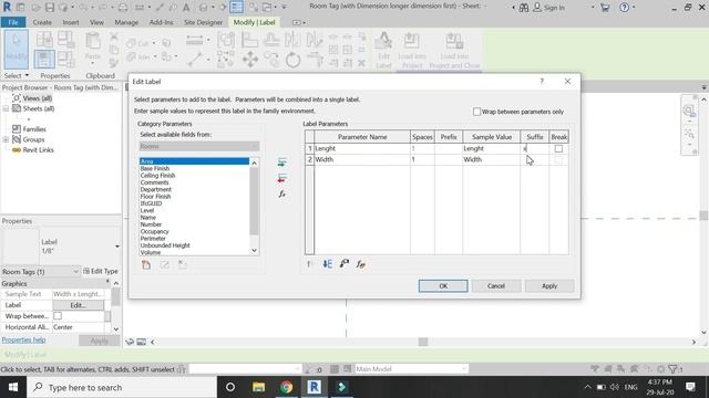 Revit Tutorial - Automatic Room Dimensions (Room Tag) смотреть онлайн