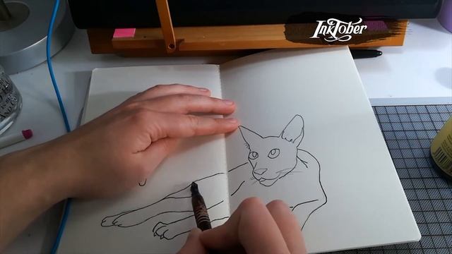 Siamese Cat Double Page (Day 14 - Clock - INktober 2018) смотреть онлайн
