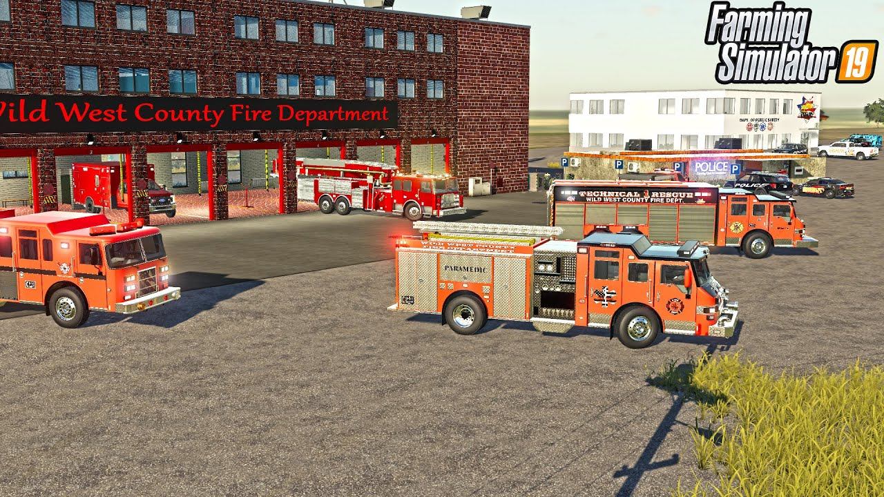 MASSIVE TEXAS FIRE STATION! | HOUSE FIRE CALL | FARMING SIMULATOR 2019 смотреть онлайн
