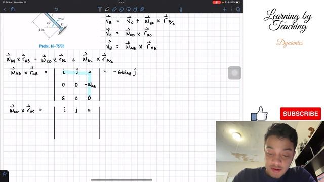 Dynamics 16-76| If link CD is rotating at wCD = 5 rad/s, determine the angular velocity of link AB смотреть онлайн