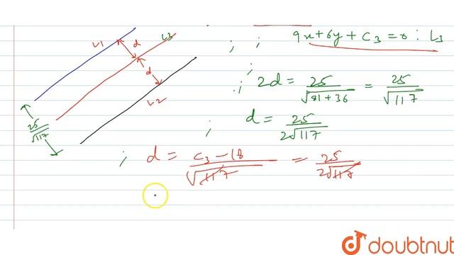 Find the equation of the line midway between the parallel lines `9x+6y-7=0` and 3x+2y+6=0` смотреть онлайн