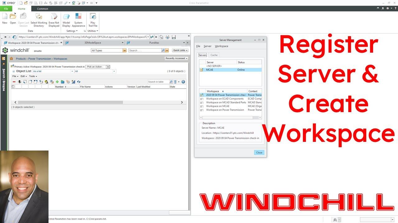 PTC Windchill - Register Server and Create Workspace | CAD Data Management смотреть онлайн