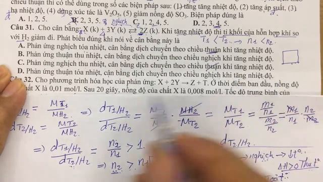 Chuyên đề 6. Tốc độ phản ứng - Cân bằng hóa học - Phần 2-Luyện thi THPT quốc gia смотреть онлайн