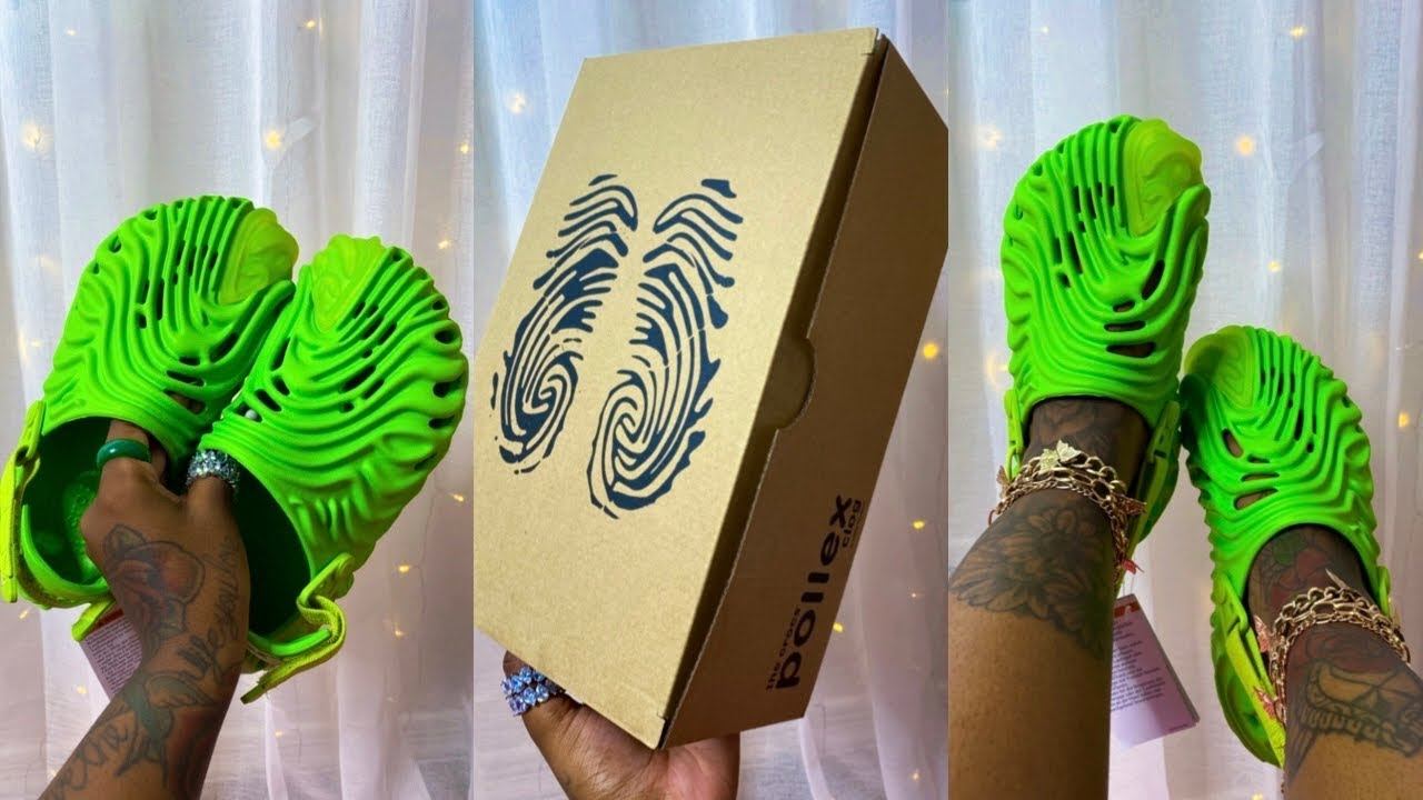 SALEHE BEMBURY x CROCS POLLEX UNBOXING REVIEW + TRY ON + SIZING | CROCODILE COLORWAY | VERY DETAILE