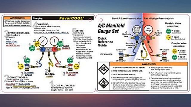 FAVORCOOL CT-536G 3-Way AC Diagnostic Manifold Gauge Set With Case For Freon Review