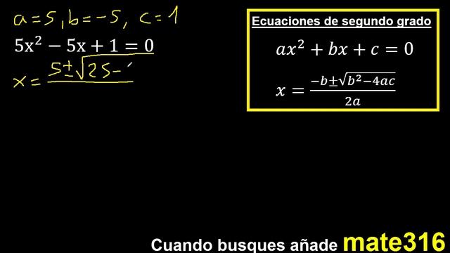 5x^2-5x+1=0 . Ecuaciones cuadraticas 5x2-5x+1=0 aplicando formula general , x al cuadrado смотреть онлайн