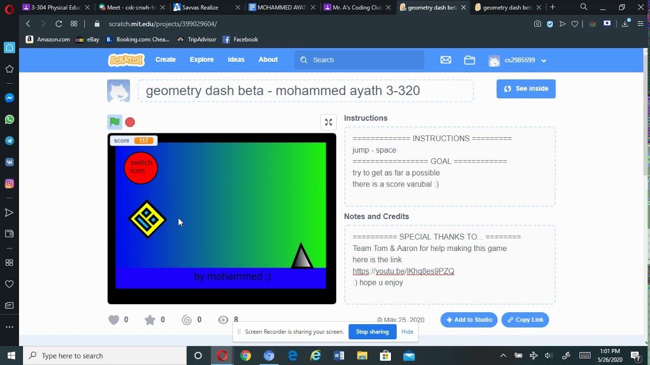 my own geometry dash scratch project gameplay (to the coding club) not anyone else смотреть онлайн