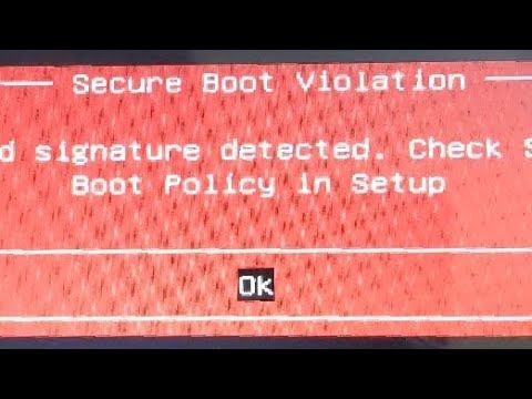 Secure boot violation | Invalid Signature Detected | Boot Policy In Setup смотреть онлайн