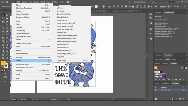 Скрипт для быстрого раскрашивания в Adobe Illustrator смотреть онлайн