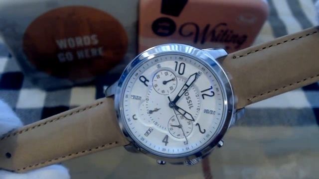 Women's Fossil Gwynn Chronograph Brown Leather Strap Watch ES4038 смотреть онлайн