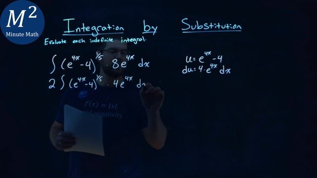 Integrate | (e^(4x)-4)^(1/5)*8e^(4x) dx смотреть онлайн