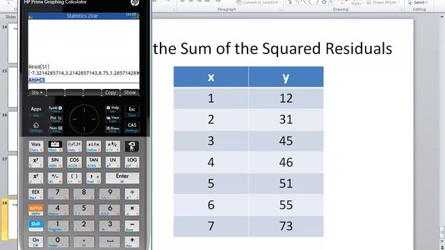 HP Prime - Correlation and Regression - Sum of the Squared Residuals смотреть онлайн