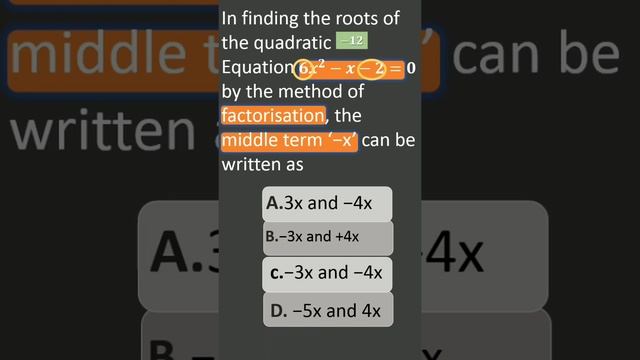 In finding the roots of the quadratic equation 6x2-x-12=0 the middle term is смотреть онлайн
