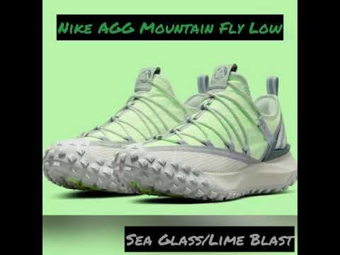 Nike AGG Mountain Fly Sea Glass/Lime Blast men’s sneakers Detailed Look смотреть онлайн