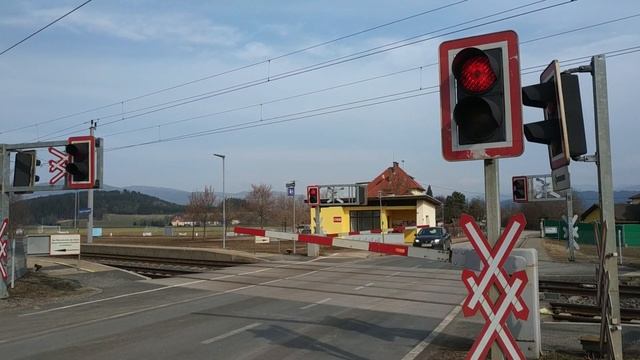 Motorised Areal Platform Car Level Crossing At Kappel Am Krappfeld Bahnhof In Austria
