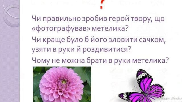 Літературне читання. 3 клас. В. Голобородько «Фотографування метелика» смотреть онлайн