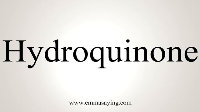 How To Say Hydroquinone смотреть онлайн