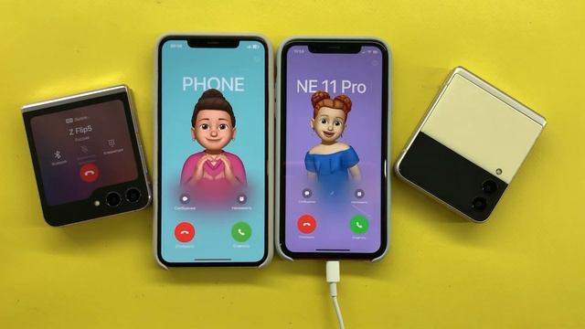 IPhone 11+11 Pro Max Vs Samsung Z Flip3 + Z Flip5 Incoming +Outgoing Call