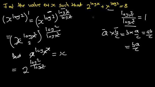 Math Olympiad Question ||Solve for x 2^logx +x^log2 =8 || Tricky Math Question смотреть онлайн