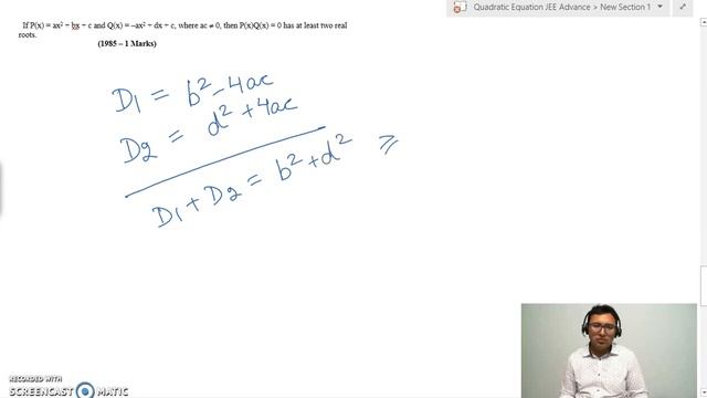 17. If P(x) = ax^2 + bx + c and Q(x) = –ax^2 + dx + c, then P(x)Q(x) = 0 has atleast two real root смотреть онлайн