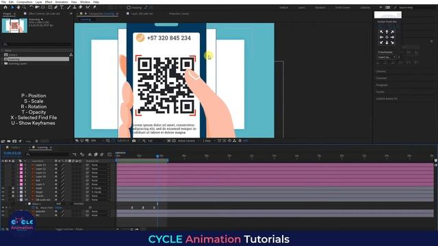 QR Code Animation using After Effects Tutorial by cycle animation смотреть онлайн