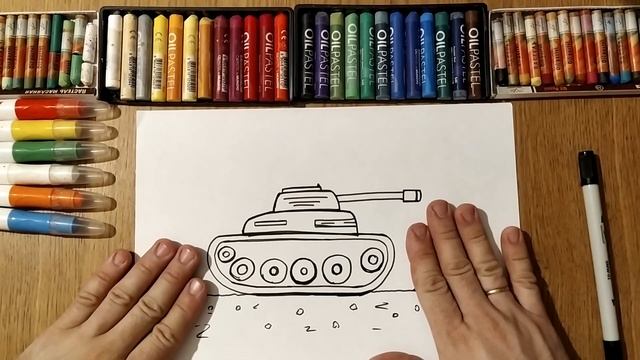 Как нарисовать Танк/ Открытка на 23 февраля / Урок Рисования / How to Draw a Tank / Drawing Lesson смотреть онлайн