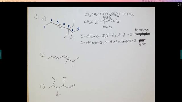 Workout Wednesday (CHEM 1412) - Organic Nomenclature and Condensed Formula from Line Structure смотреть онлайн