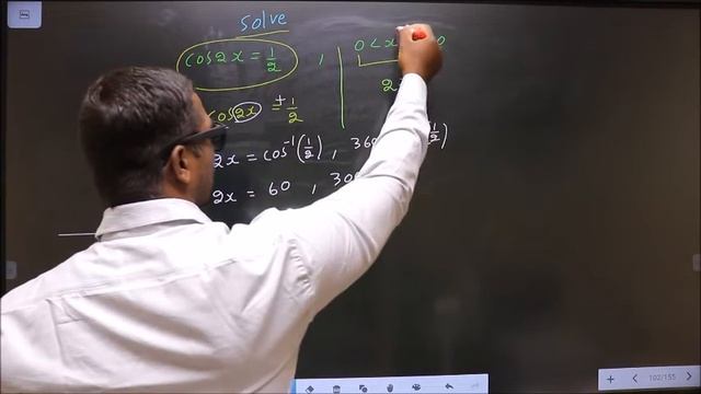 Trigonometric equations Solve cos(2x)=1/2 Where 0≤x≤360 смотреть онлайн