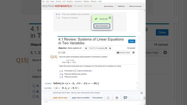 How to Solve Systems of Equations in Two Variables with Mathematica (one line of command) смотреть онлайн