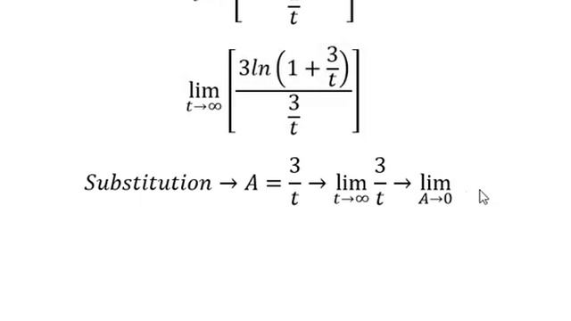 Calculus Help: Find the limits - Substitution : lim (t→∞) [t ln( 1+3/t)] lim (x→∞) [x ln(1 + 3/x) смотреть онлайн