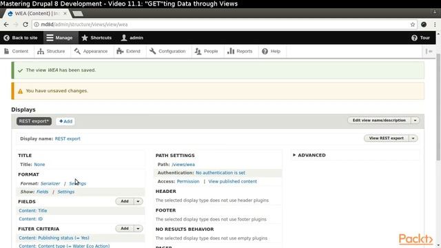 Mastering Drupal 8 Development : "GET"ting Data Through Views| packtpub.com смотреть онлайн