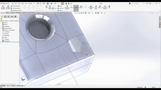 Dimensions in Power-Surfacing | SOLIDWORKS смотреть онлайн