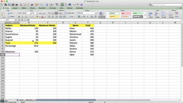 SUM, PERCENTAGE, MAX, MIN, RANK Function in Microsoft Excel for Beginners смотреть онлайн
