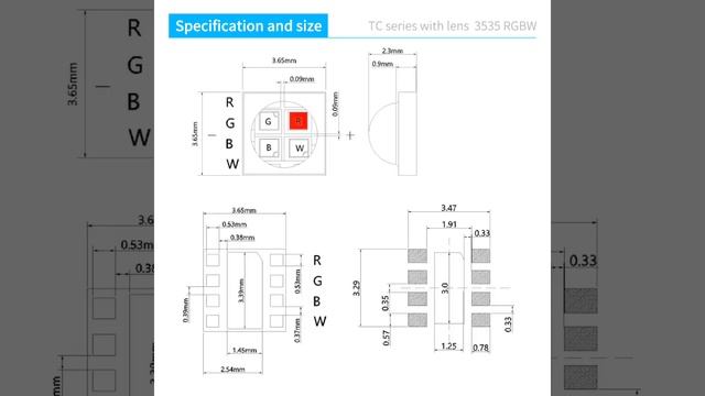 "Ceramic" series dome lens 4W 3535 RGBW SMD LED, application for outdoor light, stage light. смотреть онлайн