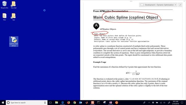 Cubic Spline Object in APMonitor смотреть онлайн