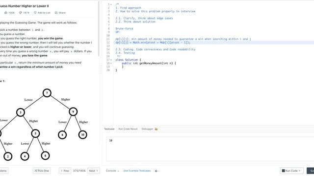 Google Coding Interview Question | Leetcode 375 | Guess Number Higher or Lower II смотреть онлайн