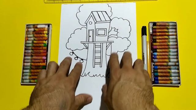 Рисуем Дом на Дереве (Штаб на дереве :)) / Урок Рисования / Draw a Tree House / Drawing Lesson смотреть онлайн