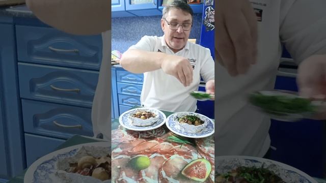 Мясо с Грибами в фольге порционно. смотреть онлайн
