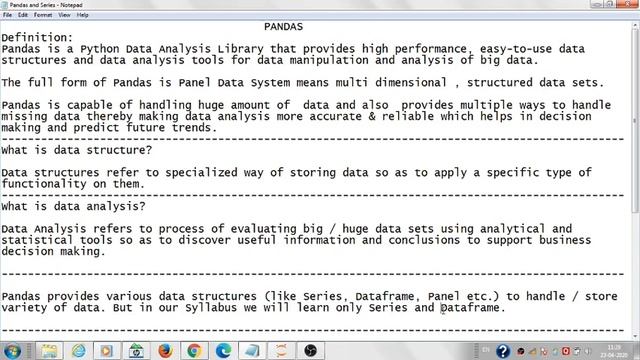 Pandas Introduction смотреть онлайн