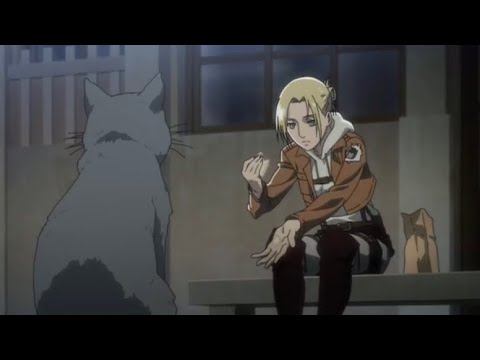 Annie tries to feed cat | Attack On Titan OVA 6 смотреть онлайн