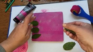 создание отпечатка молда и листьев с помощью гелевой пластины #gelliprinting