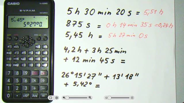 Zeit- und Winkelberechnungen mit Casio fx-82MS смотреть онлайн