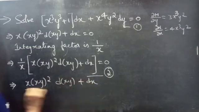 (x^3y^3+1)dx+x^4y^2dy=0 #NonExact L544 @MathsPulseChinnaiahKalpana смотреть онлайн