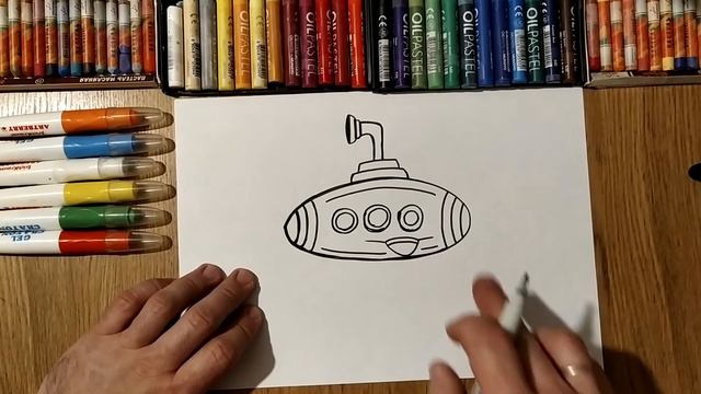 Рисуем Подводную Лодку/Жёлтая Субмарина/Урок Рисования/How to Draw a yellow Submarine/Drawing Lesson смотреть онлайн