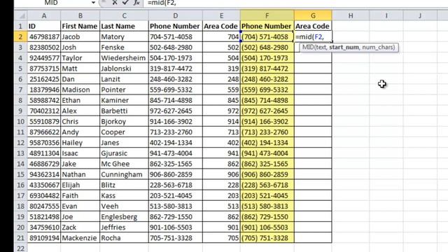 Excel: Mid Function смотреть онлайн